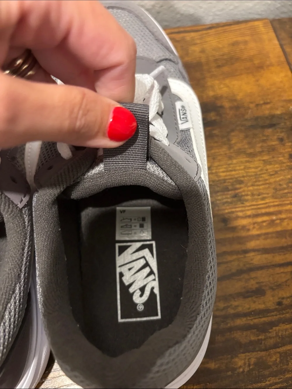 Vans Gray and White Low-Top Youth Sneakers